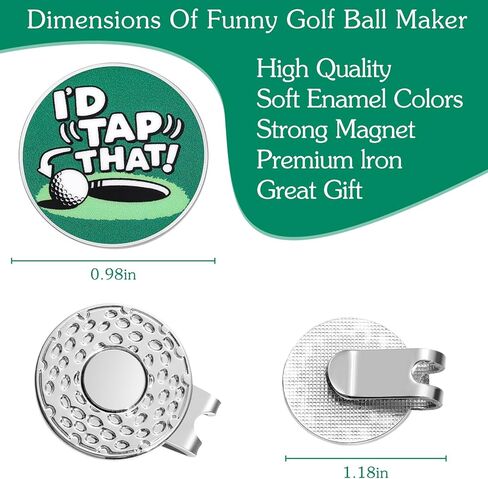 Golf Ball Marker with Magnetic Hat Clip, Funny Magnetic Golf Ball Markers for Putting Green, Magnetic Golf Ball Marker Holders for Golf Hats Bags Gloves Accessories in Kuwait