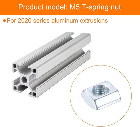 uxcell 10Pcs M4 T Nut Tee Sliding Slot Nuts, T-Slot Nut Hammer Nut Block Square Nut Fastener Carbon Steel Nickel Plated for Aluminum Extrusion Profile 4040 Series in Saudi Arabia