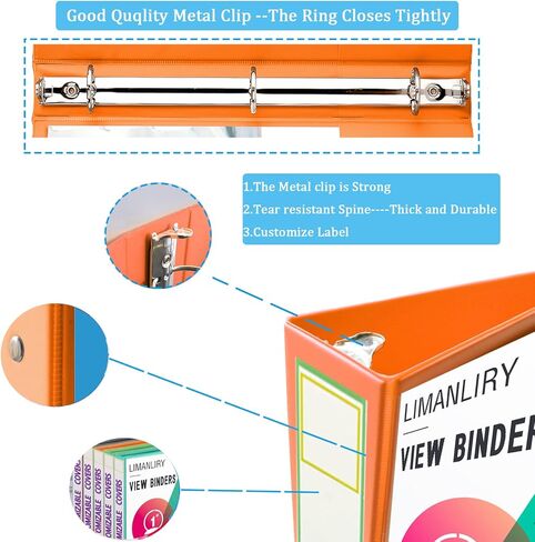 3 Ring Binders,1.5 inch Round Ring View Binders Holds 11"*8.5" Papers,Assorted Colors,4 Pack in Kuwait