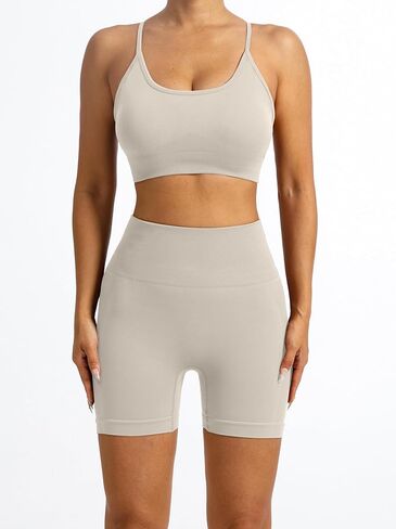 Tie Dye Seamless Workout Sets for Women 2 Piece Outfits Backless Sports Bra Scrunch Butt Gym Yoga Booty Shorts in Kuwait