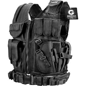 Barska BI13196 Loaded Gear Plus Size Tactical Vest VX-200 (Black) Right Hand