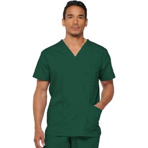 Dickies Men's Big & Tall V-Neck Scrub Double Chest Pocket Top, Hunter, XXXXX-Large
