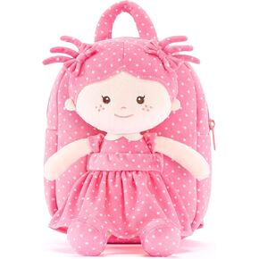 Toddler Kids Backpack with Soft Baby Dolls in Plaid Dress 9.5" in Saudi Arabia