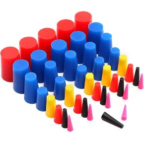 Tnisesm 100Pcs Silicone Rubber Tapered Plug Assortment Kits 1/16" to 1/2" for Masking Off Holes During Powder Coating, Painting, Hydro Dipping, Media Blasting