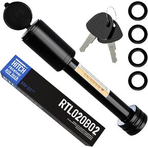 RETRUE Trailer Hitch Receiver Pin Lock - Black, 2 Inch Receiver, 5/8" Dia Pin Lock for Securely Locking Trailer Hitch with Two Keys