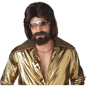 California Costumes mens Black Rockin' Dude Wig Adult Sized Costumes, Black, One Size US