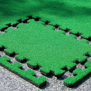 GAIARENA Golf Puzzle Turf Mat Putting Green Golf Simulator Golfing Hitting Practice Mat Grass Tile, Artificial Grass Decoration Indoor Outdoor Floor Streching Game Mat Baseball Football Gym