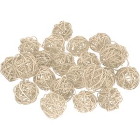 uxcell 22 Pcs Wicker Rattan Balls, 1.6inch Wood Decorative Balls Vase Fillers for Centerpiece Bowl Orbs Fillers Tree Wedding Home Decor, Black