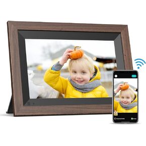 إطار صور رقمي واي فاي ذكي مقاس 10.1 بوصة من AKIYO، شاشة لمس LCD IPS 1280x800 IPS LCD، ذاكرة مدمجة 16 جيجابايت، صورة ذاتية التدوير والمناظر الطبيعية، مشاركة اللحظات على الفور عبر التطبيق من أي مكان