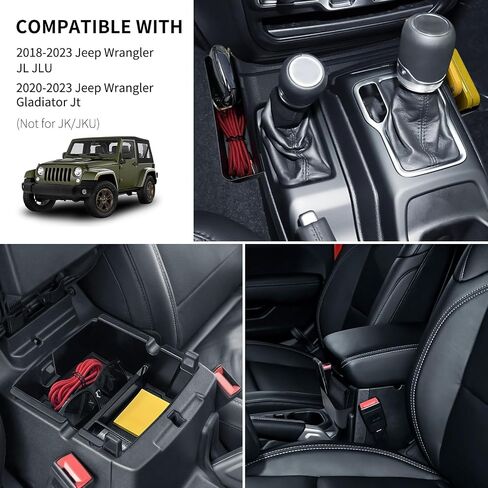 4PCS Center Console Organizer Compatible with 2018-2022 Jeep Wrangler JL JLU Accessories for Jeep Gladiator JT Accessories Gear Shift Side Tray Organizer,Hanging Armrest Storage Box,Co-Pilot Organizer in Kuwait