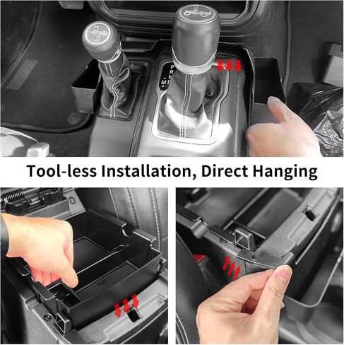 4PCS Center Console Organizer Compatible with 2018-2022 Jeep Wrangler JL JLU Accessories for Jeep Gladiator JT Accessories Gear Shift Side Tray Organizer,Hanging Armrest Storage Box,Co-Pilot Organizer in Kuwait