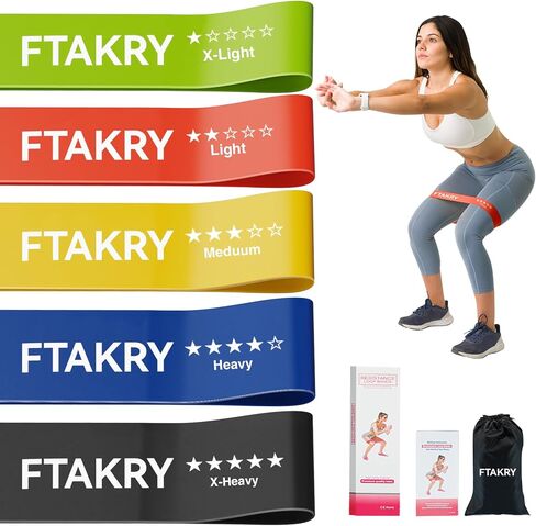 Resistance Bands for Working Out, Exercise Bands with 5 Resistance Levels, Natural Latex Resistance Bands Designed for Home Fitness, Strength Training and Flexibility Exercises in Kuwait