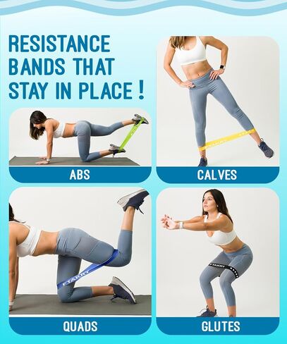 Resistance Bands for Working Out, Exercise Bands with 5 Resistance Levels, Natural Latex Resistance Bands Designed for Home Fitness, Strength Training and Flexibility Exercises in Kuwait