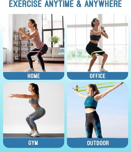Resistance Bands for Working Out, Exercise Bands with 5 Resistance Levels, Natural Latex Resistance Bands Designed for Home Fitness, Strength Training and Flexibility Exercises in Kuwait