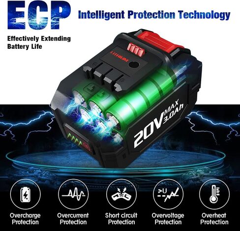 DSANKE 2Pack 20V 6.0Ah Lithium-Ion Battery Replace for KIMO 20V Battery, Compatible with KIMO 20V Drill Driver, Leaf Blower, Angle Grinder, Reciprocating Saw, Oscillating Tool, Brad Nailer,Fast Charge in Saudi Arabia