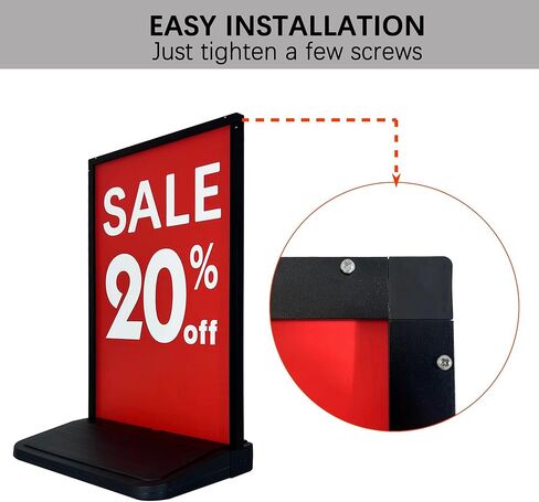 حامل عرض اللافتات الخارجية والداخلية مقاس 23.5 بوصة × 35.5 بوصة (لافتة خارجية جديدة) بقاعدة مملوءة بالماء in Kuwait