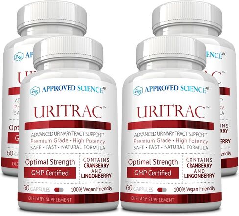 Approved Science® Uritrac™ - UTI Support - Cranberry, D-Mannose, Lingonberry - Vegan Friendly - 60 Capsules per Bottle - Pack of 6 in Kuwait
