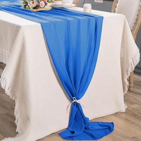 10ft Chiffon Table Runner 29 x 120 Inches Sheer Chiffon Fabric Wedding Runner Sheer for Wedding Birthday Party Bridal Shower Outdoor Decoration (Macaron Color,12 Pcs) in Saudi Arabia