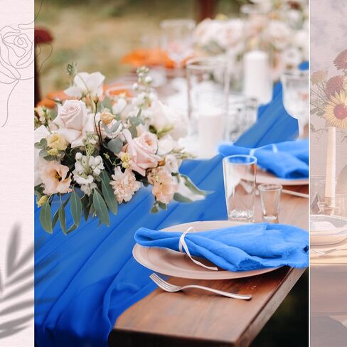 10ft Chiffon Table Runner 29 x 120 Inches Sheer Chiffon Fabric Wedding Runner Sheer for Wedding Birthday Party Bridal Shower Outdoor Decoration (Macaron Color,12 Pcs) in Saudi Arabia