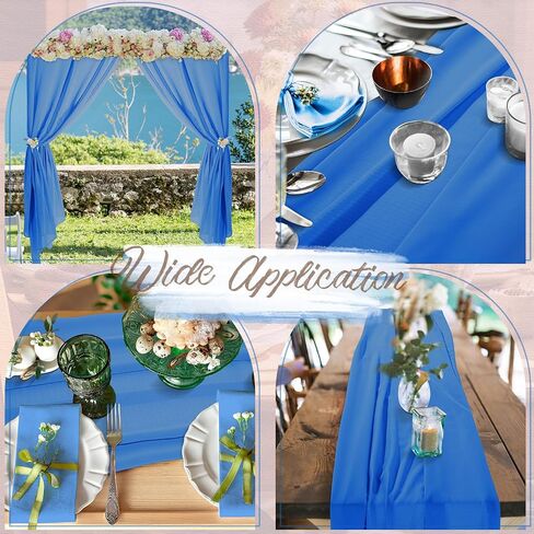 10ft Chiffon Table Runner 29 x 120 Inches Sheer Chiffon Fabric Wedding Runner Sheer for Wedding Birthday Party Bridal Shower Outdoor Decoration (Macaron Color,12 Pcs) in Saudi Arabia