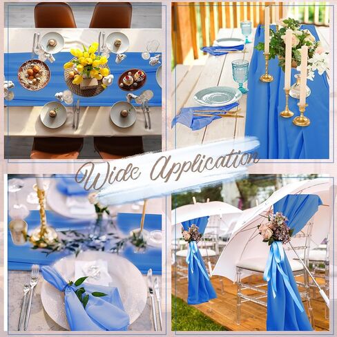 10ft Chiffon Table Runner 29 x 120 Inches Sheer Chiffon Fabric Wedding Runner Sheer for Wedding Birthday Party Bridal Shower Outdoor Decoration (Macaron Color,12 Pcs) in Saudi Arabia