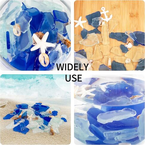 Yelsky 12oz أحجار زجاج البحر للحرف اليدوية، حصى زجاج البحر لحشو مزهرية الزفاف على الشاطئ، زجاج البحر السائب لتزيين خزان السلاحف السمكية، زجاج بحري مختلط باللون الأزرق والأبيض in Kuwait