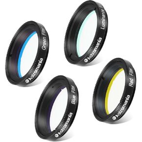 Astromania Deluxe Telescope LRGB 1.25 Inch Filter Set - Colour Filters for Use with Monochrome CCD Cameras - Give Stunning Astrophotographic Results