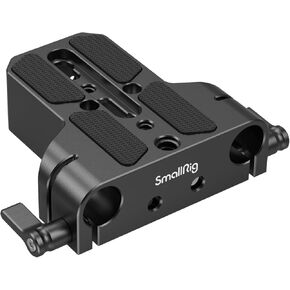 SmallRig Camera Base Plate with Rod Rail Clamp, Baseplate for Sony A6500 A6600 A6300, for Panasonic GH5 GH6, for Sony A7 Series, for Canon R5 R6, Both for Cameras & Cages - 1674