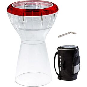 Wambooka Diamond Darbuka Drum with 8.75 inch Head, with Brass tuning keys and Padded Bag 17 inches Length (Crystal Clear PC) in Kuwait