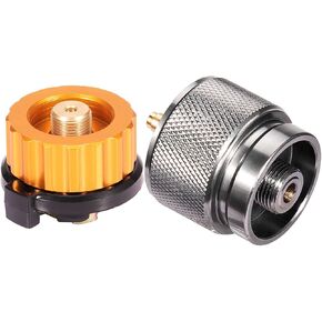 Sagafly Camping Stove Adapter Gas Adapter Converter 1 Lb Propane Small Tank Input EN417 Lindal Valve Output w/Butane Canister Nozzle Input EN417 Lindal Valve Screw Gas Cartridge Output Convert