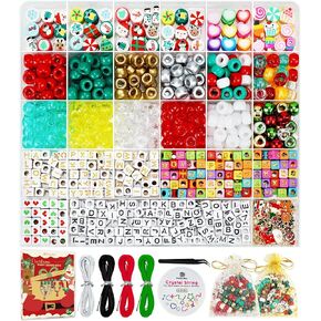 Dowsabel Bracelet Making Kit, 48 Colors Pony Beads Friendship Bracelet Kit Letter Beads Heart Beads for Jewelry Making, DIY Arts and Crafts Gifts for Girls and Adults…