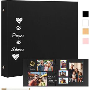 72 Pockets Photo Album 5x7 2 Pack, 5x7 Photo Album Holds 72 Vertical Photos, Small 5x7 Photo Albums Linen Cover for 5x7 Wedding Baby Family Pictures or Artwork Drawings, 5 x 7 Photo Book, Black