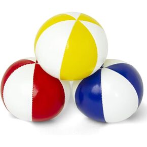 GloFX Juggling Balls [Pack of 3] for Beginners to Advanced Jugglers - No Bounce Design - Durable Weighted Juggle Ball Kit - 2 Layer Construction - Soft and Easy Juggling Kit