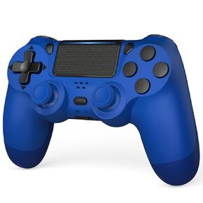 TIANHOO Wireless Controller compatible with PS4, with Vibration Feedback, Motion Sensing, Touchpad, Light Bar, Share, Speaker, 3.5mm Headphone Jack (Blue)