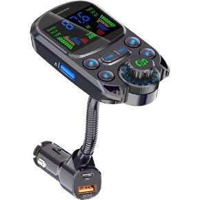 Colorful HD Lossless Sound Quality EQ Sound Adjustment Hands-Free Calling QC3.0 PS3.0 Fast Charge 1.5" Color Large Screen FM Microphone Bluetooth 5.3 Car Adapter