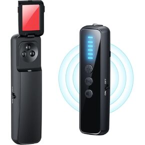 Hidden Camera Detectors, Spy Camera Detectors, Hidden Device Finder for Hotels Car Office Home Travel Meetingroom, Portable Mini Design, 5 Levels Sensitivity 4 Modes, 25H Working Time