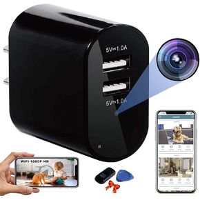 2024 Upgraded Nanny Cam Changer Wireless, WiFi Camera with Remote View, 1080P HD Nanny Camera Charger, Nanny Cam, Indoor/Outdoor Security Camera, Motion Detection