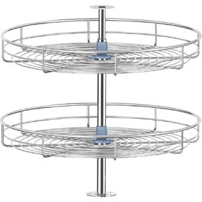 18" Lazy Susan Turntable for Cabinet - Corner Cabinet Organizer for Kitchen, Full Circle Corner Cabinet Lazy Susan Replacement Shelves Rotating Rack for Corner Base