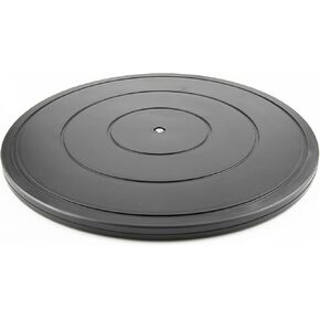 16 Inch Lazy Susan Turntable - Heavy Duty Rotating Swivel Steel Ball Bearings - Flat Base Stand for TV/Computer/Monitor/Arts/Crafts/Bonsai/Statue/Cabinet Organizer (Plastic&Black)