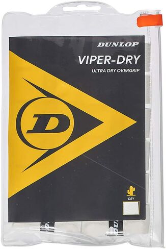 Dunlop Sports Viper-Dry Tennis/Squash/Badminton/Padel OVERGRIP (3-Pack, 12-Pack, 30-Pack Roll) (Black & White Colors) (Ultra Dry and Durable Grip for Ultimate Control) in Kuwait