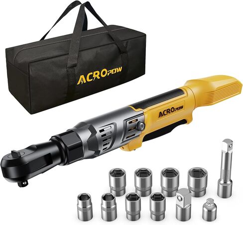3/8" Cordless Ratchet Wrench, Compatible with DEWALT 20V MAX Battery, 74Ft-Lbs Brushless Motor Electric Ratchet with Variable Speed, 1/2" & 1/4" Adapters, 3" Extension Bar (Tool Only) in Saudi Arabia