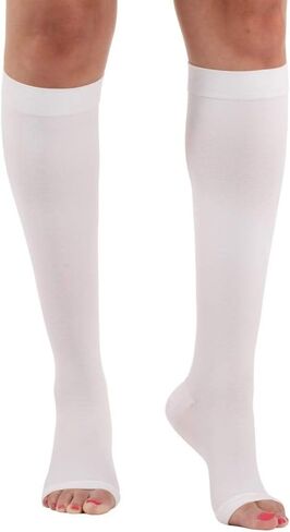 Mojo Compression Socks - Opaque Knee-Hi Open Toe Support Stockings 20-30mmHg, Relieves Discomfort from Post-Thrombotic Syndrome, Lymphatic and Venous Issues - 1 Pair in Kuwait