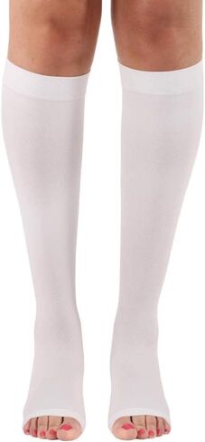 Mojo Compression Socks - Opaque Knee-Hi Open Toe Support Stockings 20-30mmHg, Relieves Discomfort from Post-Thrombotic Syndrome, Lymphatic and Venous Issues - 1 Pair in Kuwait