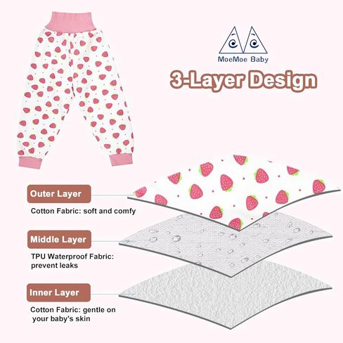 سروال حفاضات MOEMOE BABY قصير مقاوم للماء للحفاضات القصيرة للأولاد سروال تدريب للتبول اللاإرادي أثناء الليل للأطفال in Kuwait