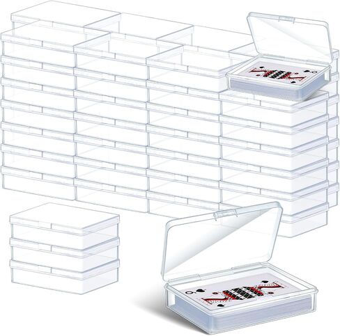 100 Pcs Playing Card Box Trading Card Case Clear Card Deck Cases Card Storage Organizer Plastic Playing Card Case for Bank Business Gaming Cards, 3.86 x 2.91 x 0.94 Inch in Saudi Arabia