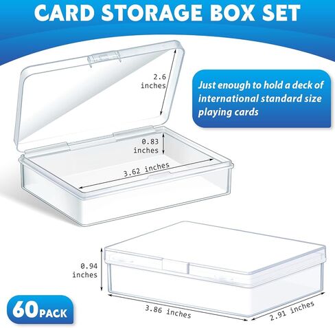 100 Pcs Playing Card Box Trading Card Case Clear Card Deck Cases Card Storage Organizer Plastic Playing Card Case for Bank Business Gaming Cards, 3.86 x 2.91 x 0.94 Inch in Saudi Arabia