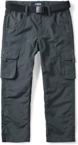 OCHENTA Boy's Pull on Casual Cargo Pants، سريع الجفاف في الهواء الطلق للمشي لمسافات طويلة وصيد الأسماك للأطفال الشباب رمادي 160-9-10 سنوات in Kuwait