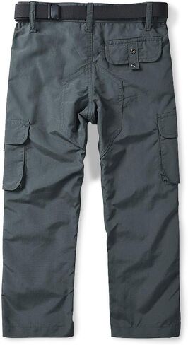 OCHENTA Boy's Pull on Casual Cargo Pants، سريع الجفاف في الهواء الطلق للمشي لمسافات طويلة وصيد الأسماك للأطفال الشباب رمادي 160-9-10 سنوات in Kuwait