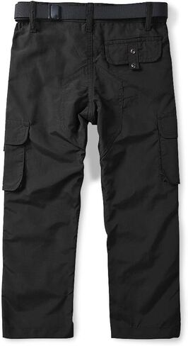 OCHENTA Boy's Pull on Casual Cargo Pants، سريع الجفاف في الهواء الطلق للمشي لمسافات طويلة وصيد الأسماك للأطفال الشباب رمادي 160-9-10 سنوات in Kuwait