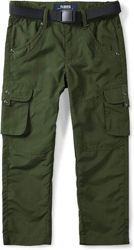 OCHENTA Boy's Pull on Casual Cargo Pants، سريع الجفاف في الهواء الطلق للمشي لمسافات طويلة وصيد الأسماك للأطفال الشباب رمادي 160-9-10 سنوات in Kuwait